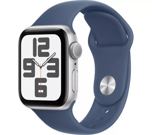 APPLE Watch SE - 40mm Silver Aluminium Case with Denim Sport Band - S/M (silver)